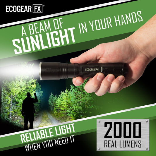 TK2000 Tactical Flashlight | 2000 Lumens, USB-C Rechargeable & Zoom | CREE XHP50 LED for Survival & EDC