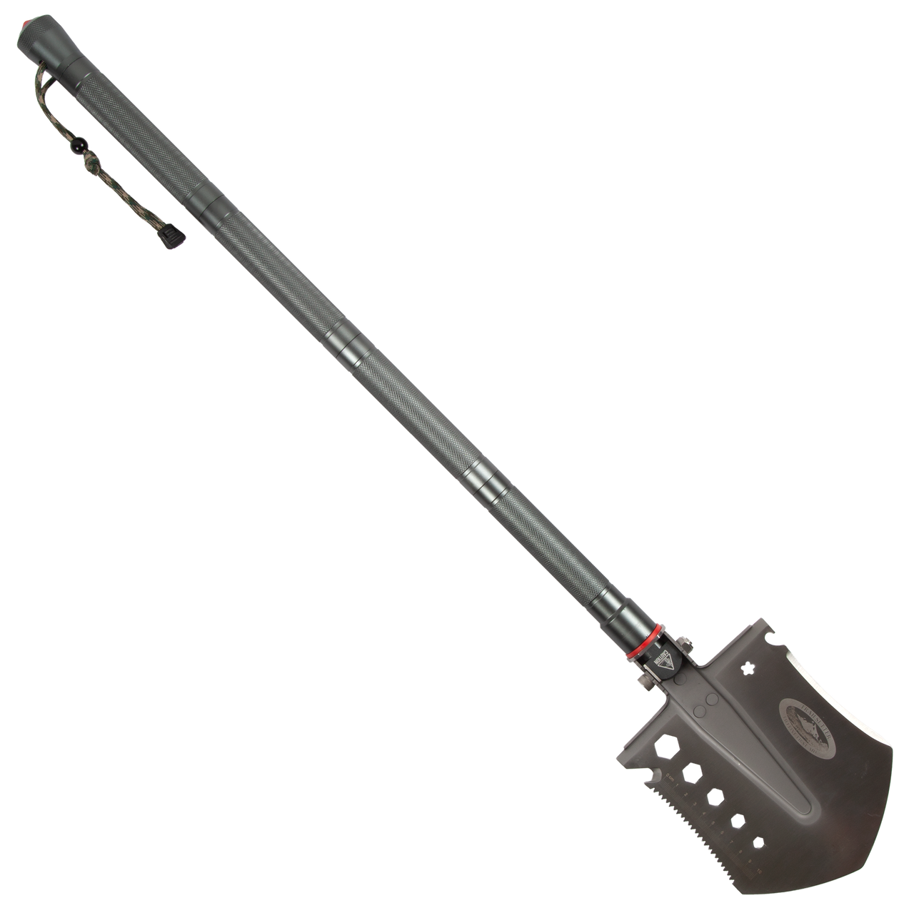 Portable shovel with a folding design on a white background