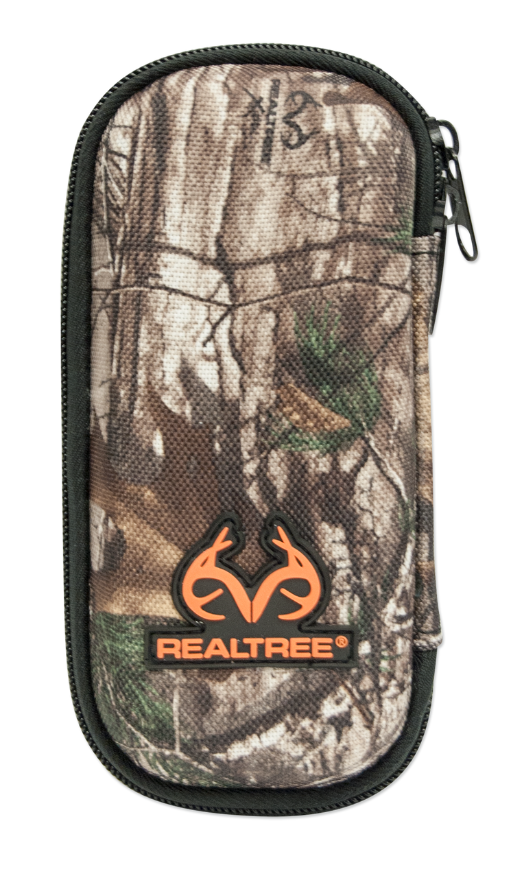 Camouflage pouch with Realtree logo on a white background