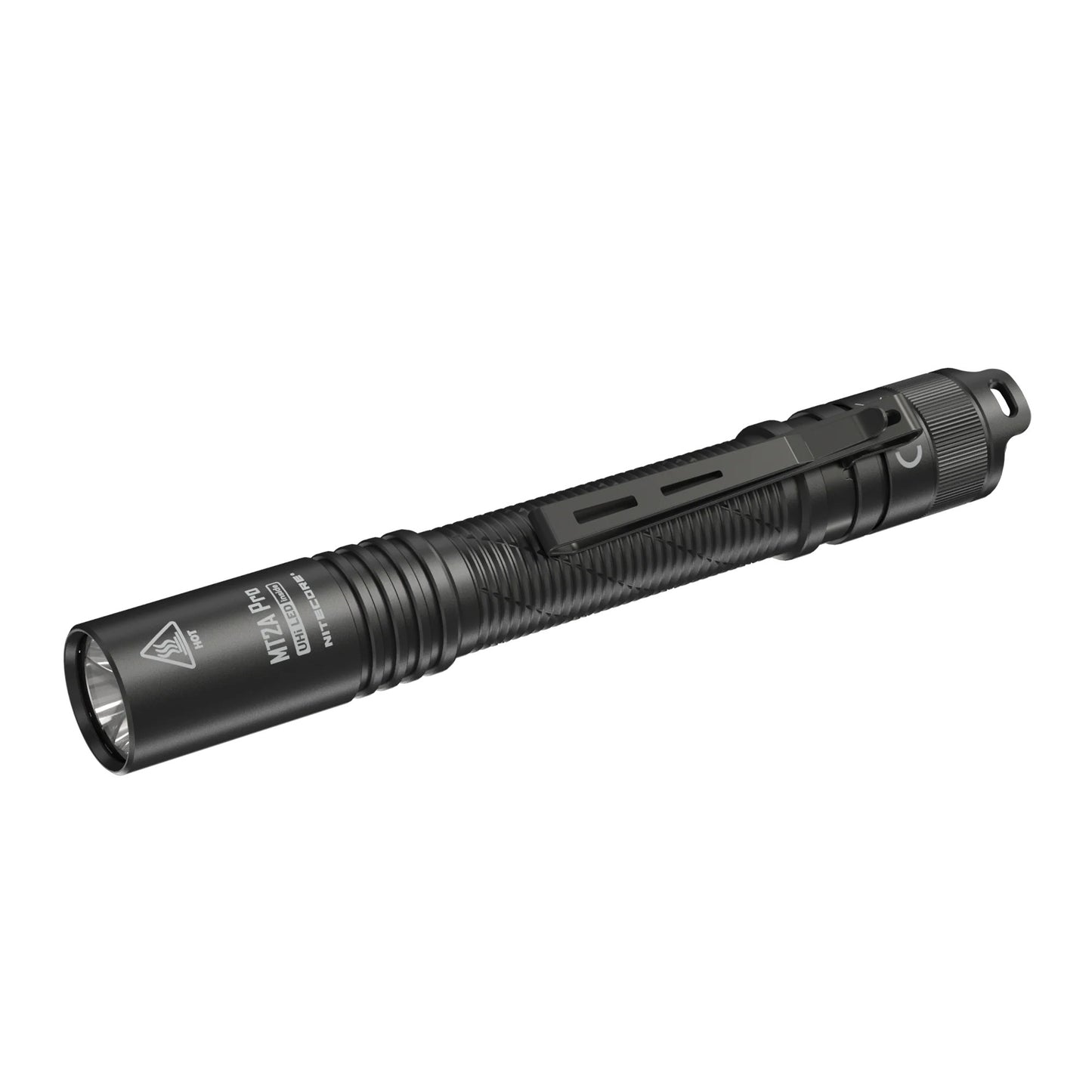 Black Nitecore MT2A Pro flashlight on a white background