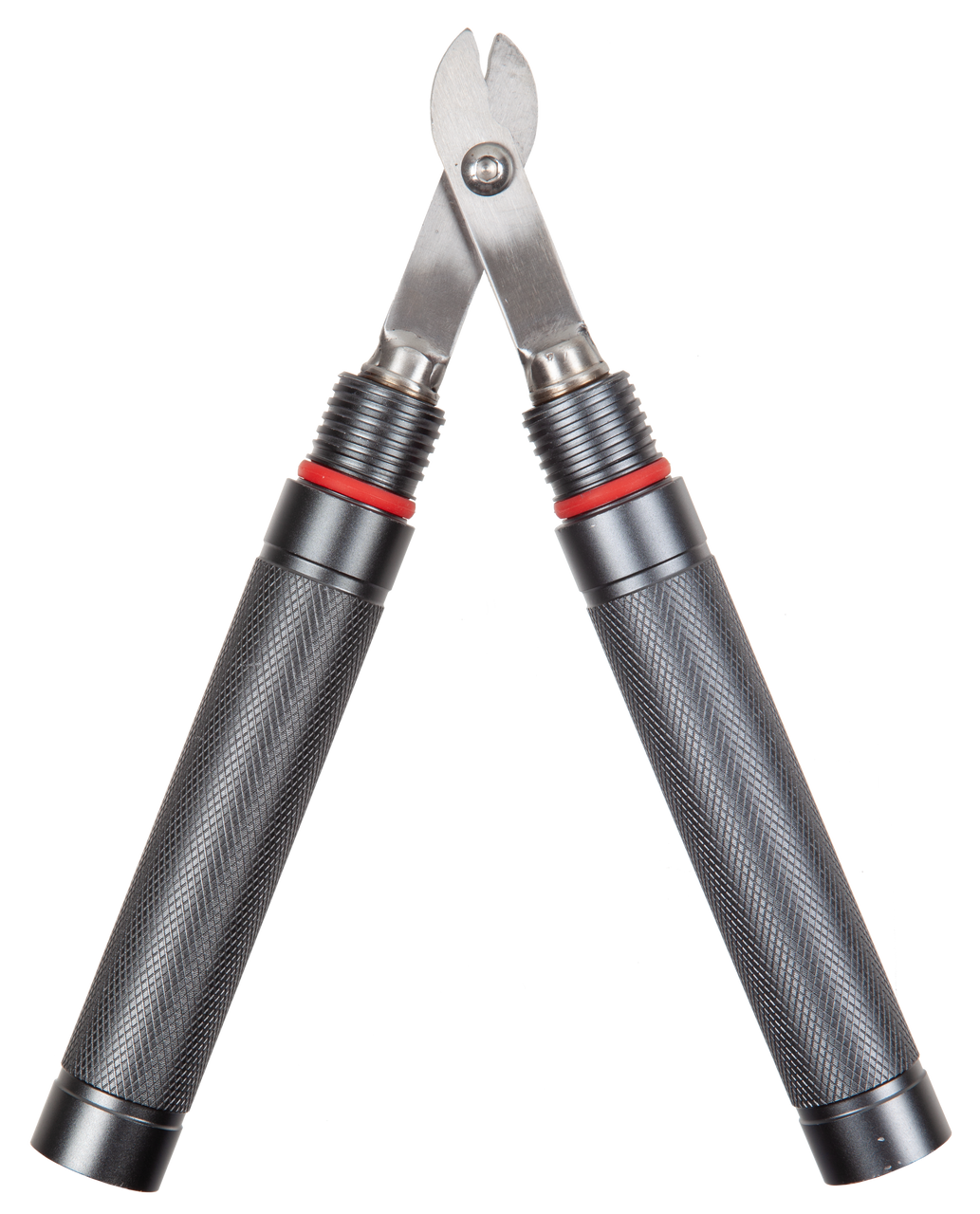 Pair of pliers with textured handles on a white background