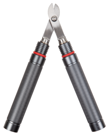 Pair of pliers with textured handles on a white background