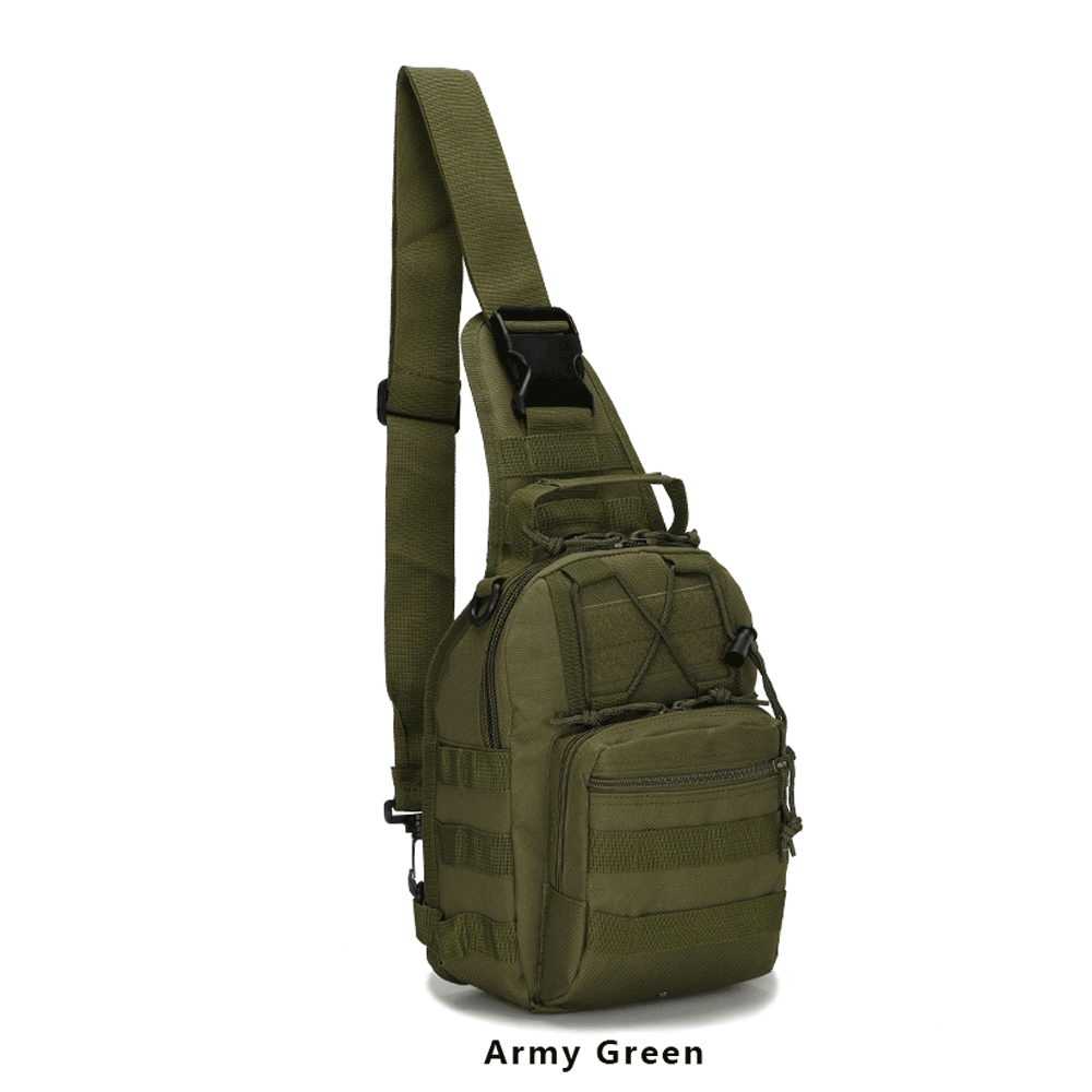 Green sling bag on a white background